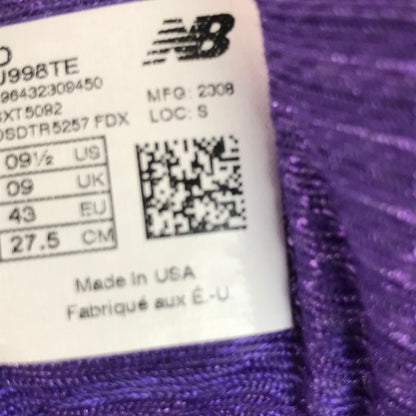【中古美品】【メンズ】 NEW BALANCE ニューバランス U998TE スエード スニーカー シューズ 靴 162-250824-nm-57-fuz サイズ：27.5 カラー：パープル 万代Net店