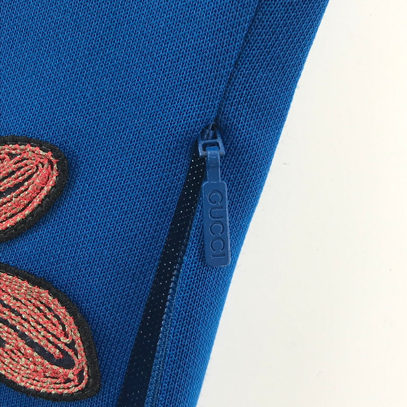 【中古品】【メンズ/レディース】 GUCCI グッチ 473357 X5S58 フラワー エンブロイダリー サイドライン ジャージー ボトムス 古着 裾パーツ欠品 171-251109-xz-4-fuz サイズ：XS カラー：ブルー 万代Net店