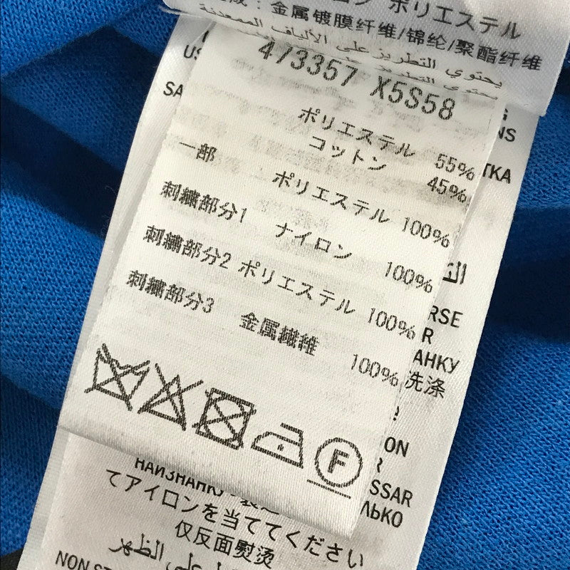 【中古品】【メンズ/レディース】 GUCCI グッチ 473357 X5S58 フラワー エンブロイダリー サイドライン ジャージー ボトムス 古着 裾パーツ欠品 171-251109-xz-4-fuz サイズ：XS カラー：ブルー 万代Net店