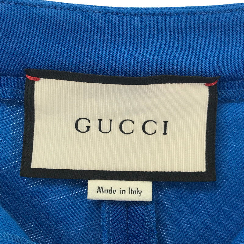 【中古品】【メンズ/レディース】 GUCCI グッチ 473357 X5S58 フラワー エンブロイダリー サイドライン ジャージー ボトムス 古着 裾パーツ欠品 171-251109-xz-4-fuz サイズ：XS カラー：ブルー 万代Net店