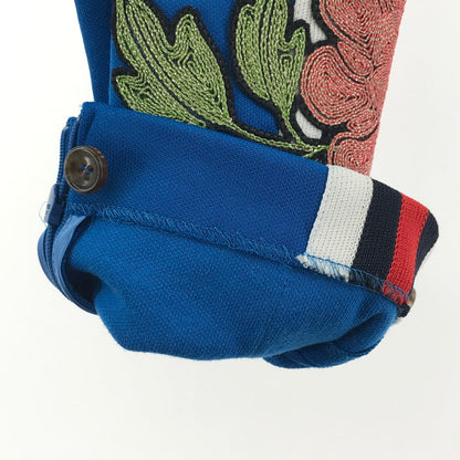【中古品】【メンズ/レディース】 GUCCI グッチ 473357 X5S58 フラワー エンブロイダリー サイドライン ジャージー ボトムス 古着 裾パーツ欠品 171-251109-xz-4-fuz サイズ：XS カラー：ブルー 万代Net店