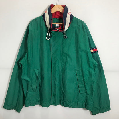 【中古品】【メンズ】 TOMMY HILFIGER トミー ヒルフィガー NYLON JACKET ナイロン ジャケット ブルガリア製 アウター 古着 147-260212-mh-09-fuz サイズ：L カラー：グリーン 万代Net店