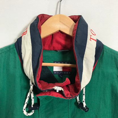 【中古品】【メンズ】 TOMMY HILFIGER トミー ヒルフィガー NYLON JACKET ナイロン ジャケット ブルガリア製 アウター 古着 147-260212-mh-09-fuz サイズ：L カラー：グリーン 万代Net店