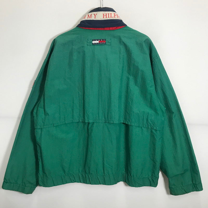 【中古品】【メンズ】 TOMMY HILFIGER トミー ヒルフィガー NYLON JACKET ナイロン ジャケット ブルガリア製 アウター 古着 147-260212-mh-09-fuz サイズ：L カラー：グリーン 万代Net店