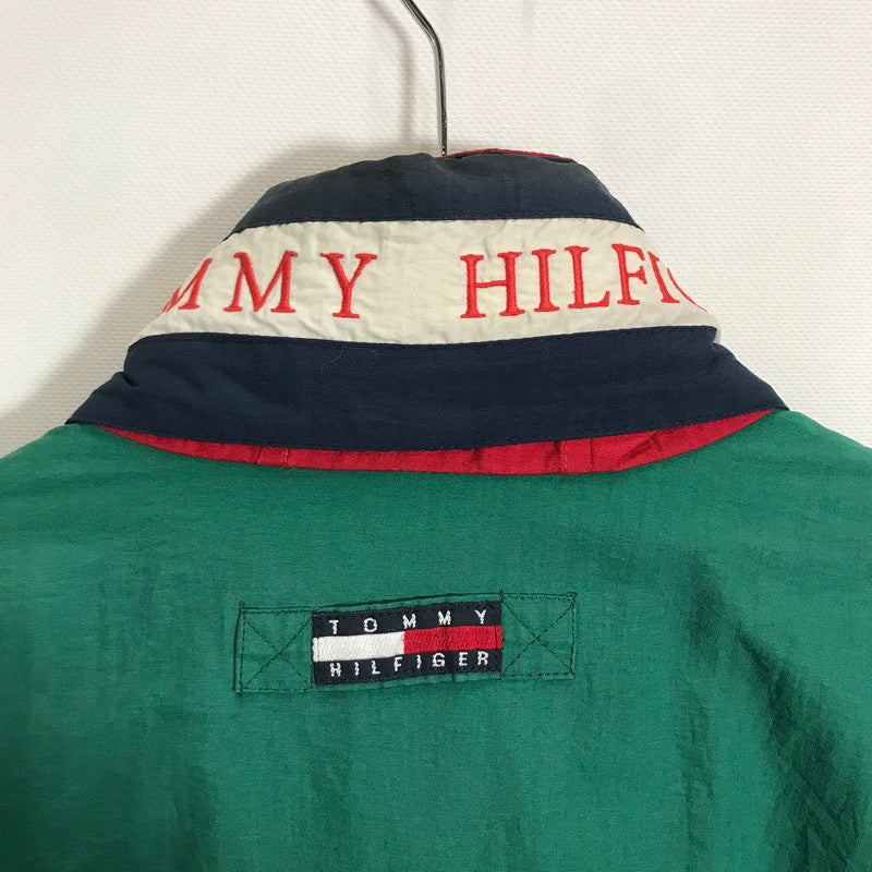 【中古品】【メンズ】 TOMMY HILFIGER トミー ヒルフィガー NYLON JACKET ナイロン ジャケット ブルガリア製 アウター 古着 147-260212-mh-09-fuz サイズ：L カラー：グリーン 万代Net店