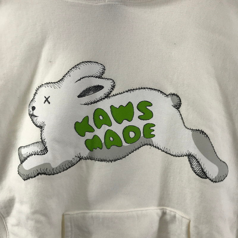 【中古品】【メンズ】 HUMAN MADE×KAWS ヒューマンメード × カウズ PULLOVER PARKER プルオーバー パーカー トレーナー トップス 古着 142-250507-mh-01-fuz サイズ：S カラー：ホワイト 万代Net店