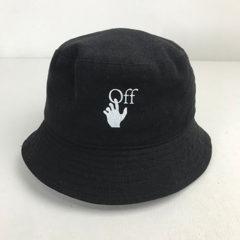 【中古品】【メンズ/レディース】 OFF-WHITE オフホワイト COTTON BUCKET HAT コットン バケット ハット 帽子 185-250508-mh-09-fuz サイズ：OS カラー：ブラック 万代Net店