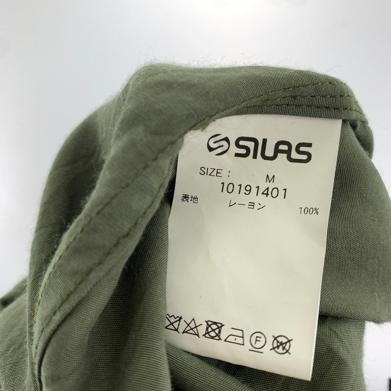 【中古品】【メンズ】 SILAS サイラス FLAMINGO OPEN SHIRT フラミンゴ オープンシャツ 半袖シャツ KHAKI SIZE:M ※襟スレ・毛玉の着用感あり 142-260917-io-24-fuzh カラー：カーキ 万代Net店