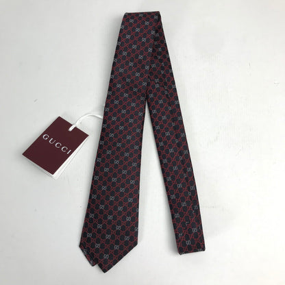 【中古美品】【メンズ】 GUCCI グッチ GG柄 シルク ネクタイ 183-250515-mh-09-fuz カラー：ワイン 万代Net店