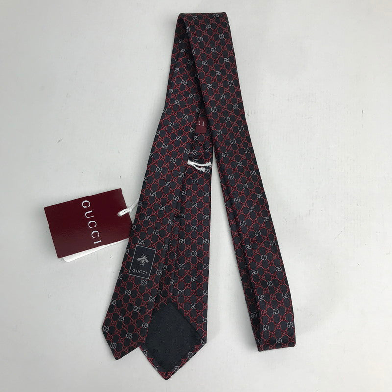 【中古美品】【メンズ】 GUCCI グッチ GG柄 シルク ネクタイ 183-250515-mh-09-fuz カラー：ワイン 万代Net店