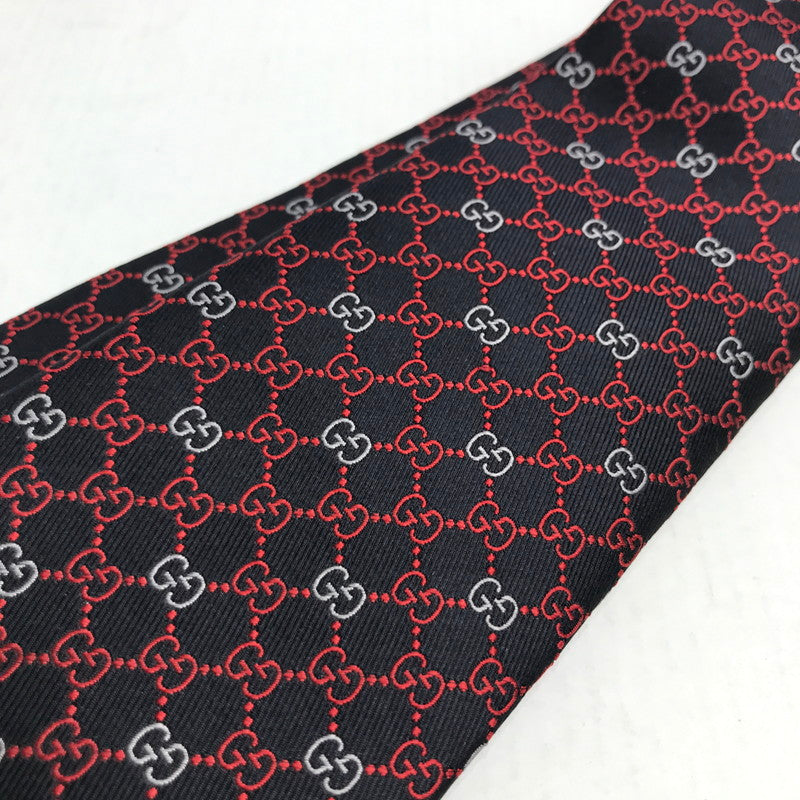 【中古美品】【メンズ】 GUCCI グッチ GG柄 シルク ネクタイ 183-250515-mh-09-fuz カラー：ワイン 万代Net店