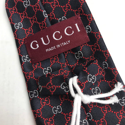 【中古美品】【メンズ】 GUCCI グッチ GG柄 シルク ネクタイ 183-250515-mh-09-fuz カラー：ワイン 万代Net店