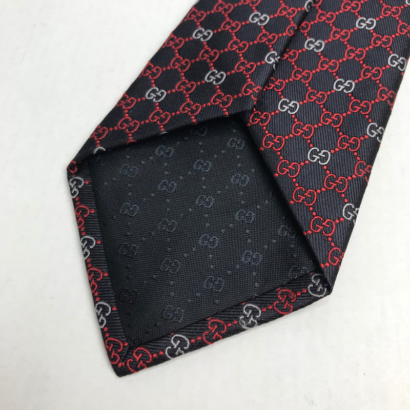 【中古美品】【メンズ】 GUCCI グッチ GG柄 シルク ネクタイ 183-250515-mh-09-fuz カラー：ワイン 万代Net店