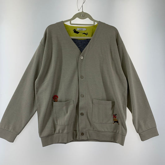 【中古美品】【メンズ】 GRANIPH ONE PIECE ダブルフェイス カーディガン グラニフ ワンピース 147-251109-st-07-fuz サイズ：L カラー：グレー 万代Net店