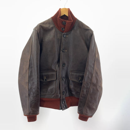 【中古品】【メンズ】  THE FEW ザ フュー 31-800P A-1 フライト レザー ジャケット 革ジャン ジャケット アウター 古着 145-250516-mh-08-fuz サイズ：38 カラー：ブラウン 万代Net店