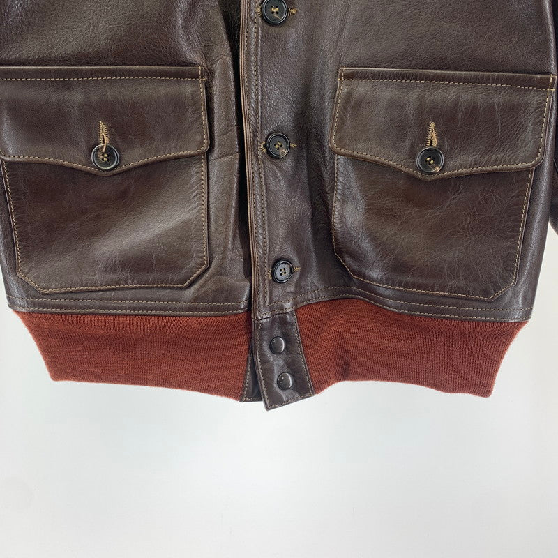 【中古品】【メンズ】  THE FEW ザ フュー 31-800P A-1 フライト レザー ジャケット 革ジャン ジャケット アウター 古着 145-250516-mh-08-fuz サイズ：38 カラー：ブラウン 万代Net店