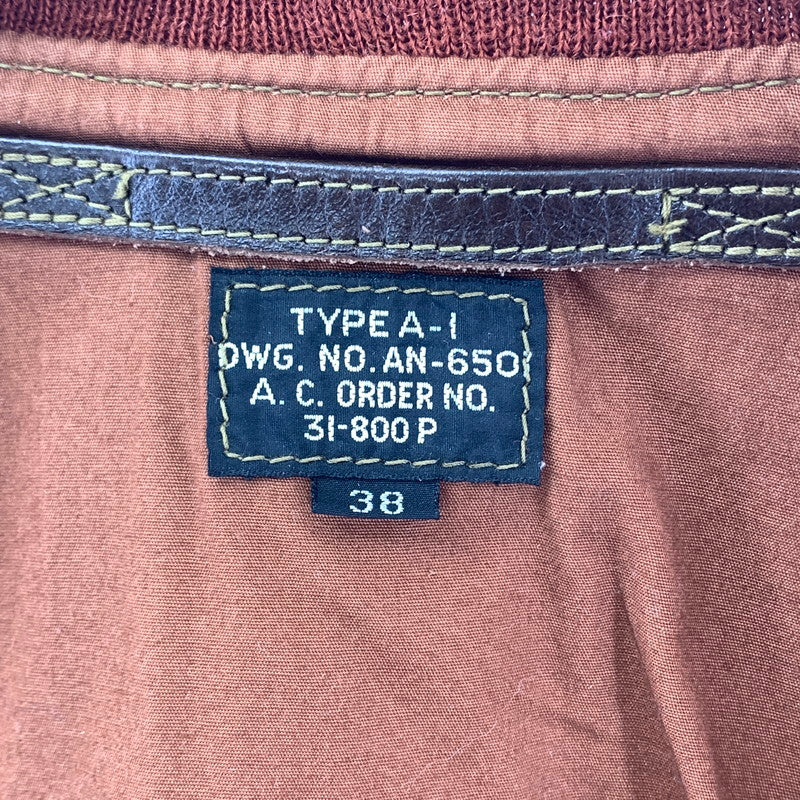 【中古品】【メンズ】  THE FEW ザ フュー 31-800P A-1 フライト レザー ジャケット 革ジャン ジャケット アウター 古着 145-250516-mh-08-fuz サイズ：38 カラー：ブラウン 万代Net店