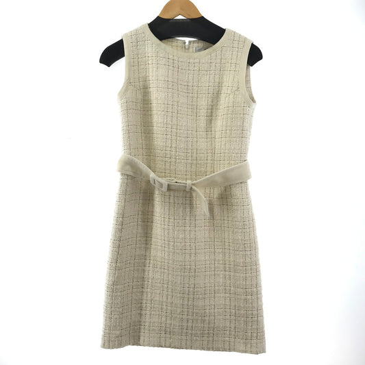 【中古品】【レディース】 SHELLER シェリエ ノースリーブ キルティングツイード ワンピース 170-250829-ky-02-fuz サイズ：F カラー：クリーム 万代Net店