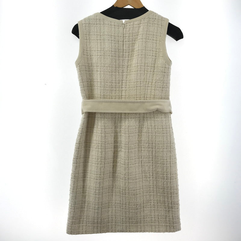 【中古品】【レディース】 SHELLER シェリエ ノースリーブ キルティングツイード ワンピース 170-250829-ky-02-fuz サイズ：F カラー：クリーム 万代Net店