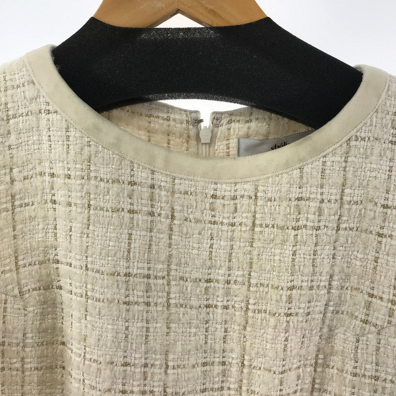 【中古品】【レディース】 SHELLER シェリエ ノースリーブ キルティングツイード ワンピース 170-250829-ky-02-fuz サイズ：F カラー：クリーム 万代Net店