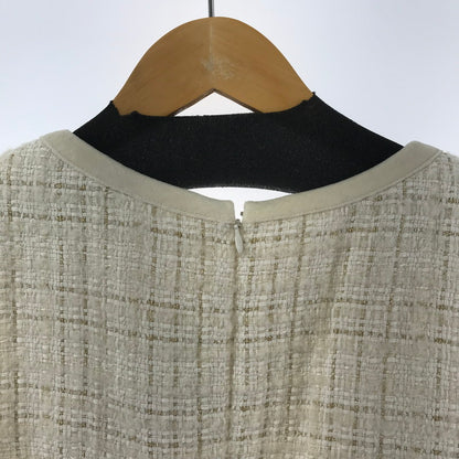 【中古品】【レディース】 SHELLER シェリエ ノースリーブ キルティングツイード ワンピース 170-250829-ky-02-fuz サイズ：F カラー：クリーム 万代Net店
