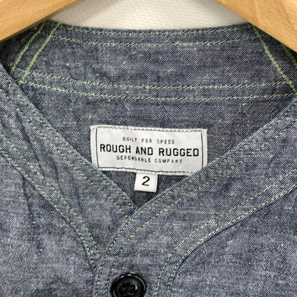 【中古品】【メンズ】 RUDE GALLERY ルードギャラリー ベースボールシャツ 半袖シャツ トップス ブランド 古着 140-250607-gm-05-fuz サイズ：02 カラー：グレー 万代Net店