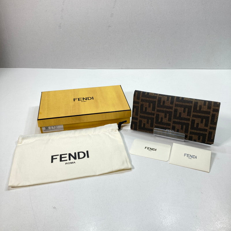 【中古品】【メンズ/レディース】 FENDI フェンディ 7M0355 ズッカ柄 FF柄 長財布 財布 ロングウォレット 181-250604-mh-05-fuz カラー：ブラウン 万代Net店