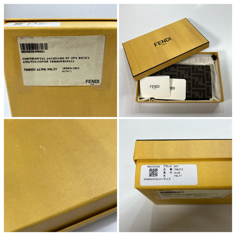 【中古品】【メンズ/レディース】 FENDI フェンディ 7M0355 ズッカ柄 FF柄 長財布 財布 ロングウォレット 181-250604-mh-05-fuz カラー：ブラウン 万代Net店
