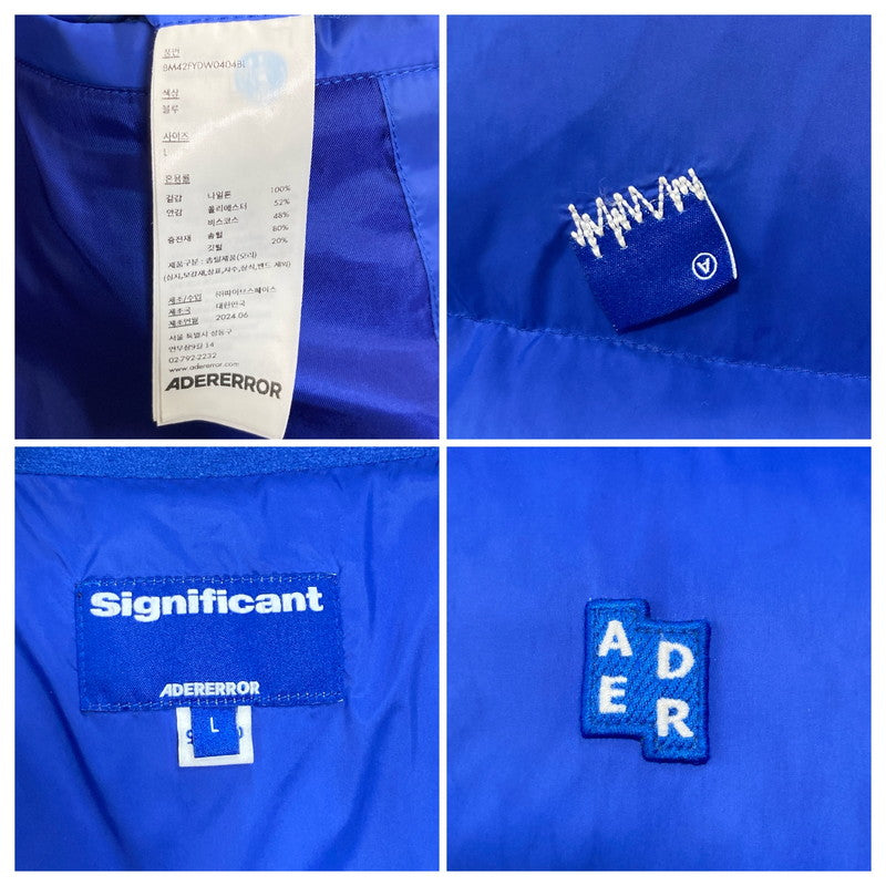 【中古品】【メンズ】 ADERERROR アーダーエラー BM42FYDW0404BL PUFFER DOWN VEST ダウン ベスト アウター コート 古着 141-250604-mh-02-fuz サイズ：L カラー：ブルー 万代Net店