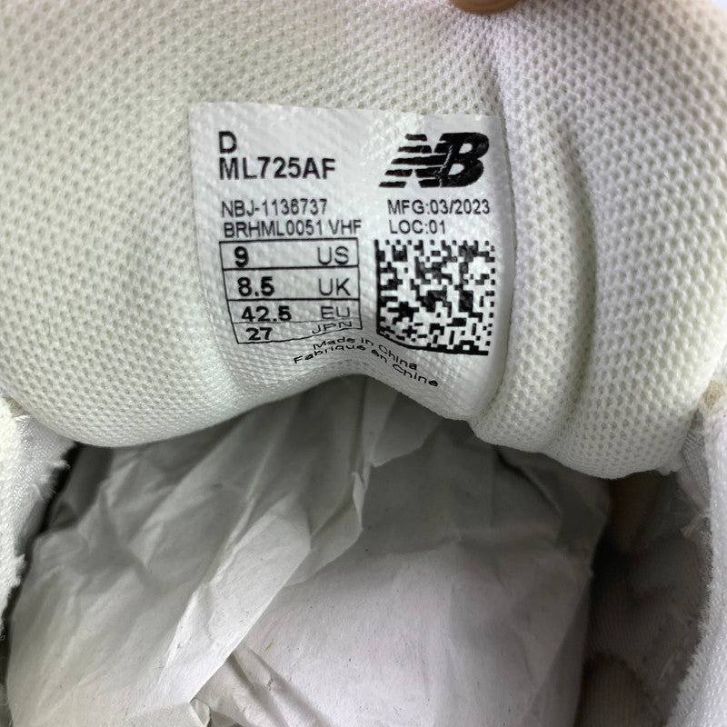 【中古美品】【メンズ】 NEW BALANCE ML725AF スニーカー 靴 ニュー バランス 162-250719-st-23-fuz サイズ：27.0cm カラー：ホワイト 万代Net店