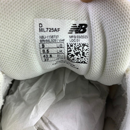 【中古美品】【メンズ】 NEW BALANCE ML725AF スニーカー 靴 ニュー バランス 162-250719-st-23-fuz サイズ：27.0cm カラー：ホワイト 万代Net店
