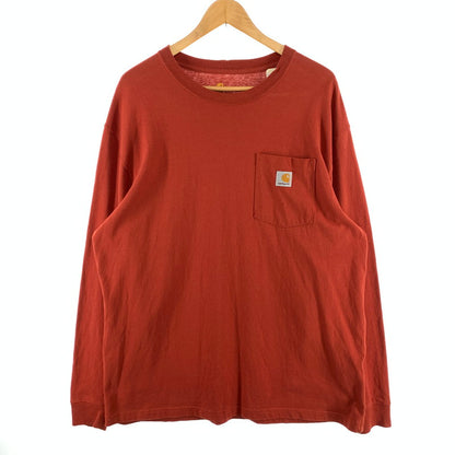 【中古品】【メンズ】 CARHARTT 長袖Tシャツ トップス ブランド 古着 カットソー 145-260425-gm-11-fuz サイズ：L カラー：オレンジ 万代Net店