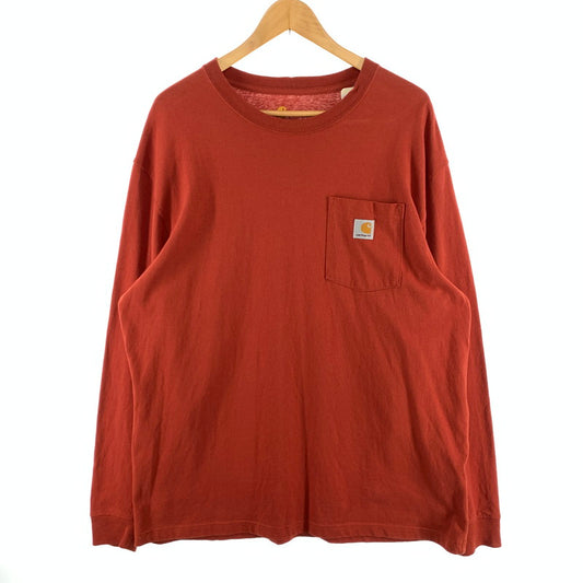 【中古品】【メンズ】 CARHARTT 長袖Tシャツ トップス ブランド 古着 カットソー 145-260425-gm-11-fuz サイズ：L カラー：オレンジ 万代Net店