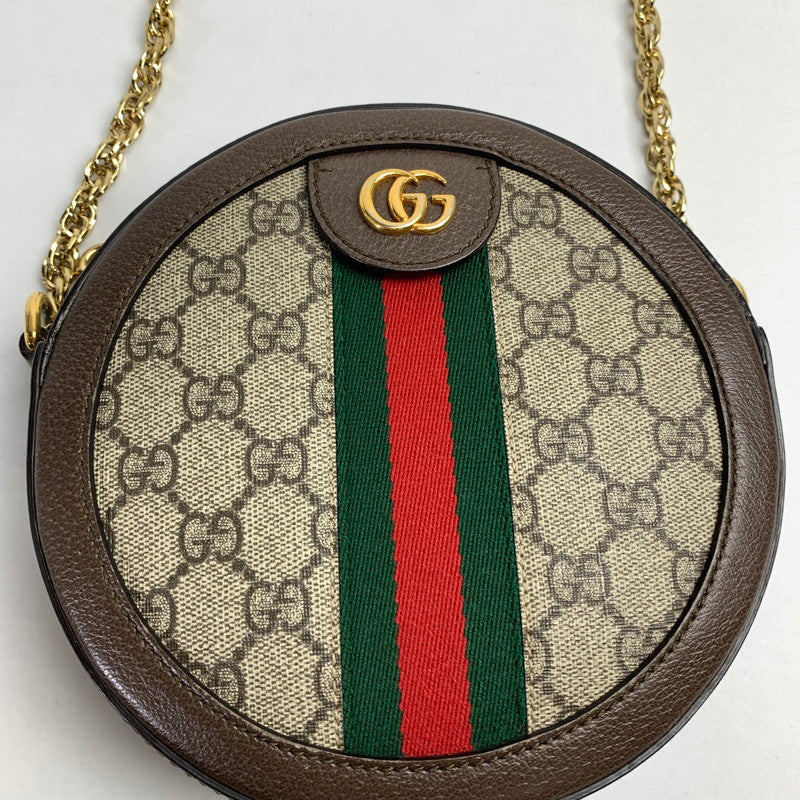 【中古品】【レディース】 GUCCI 550618 GGスプリーム ラウンド オフィディア ショルダーバッグ カバン グッチ 180-250607-st-14-fuz カラー：ブラウン 万代Net店