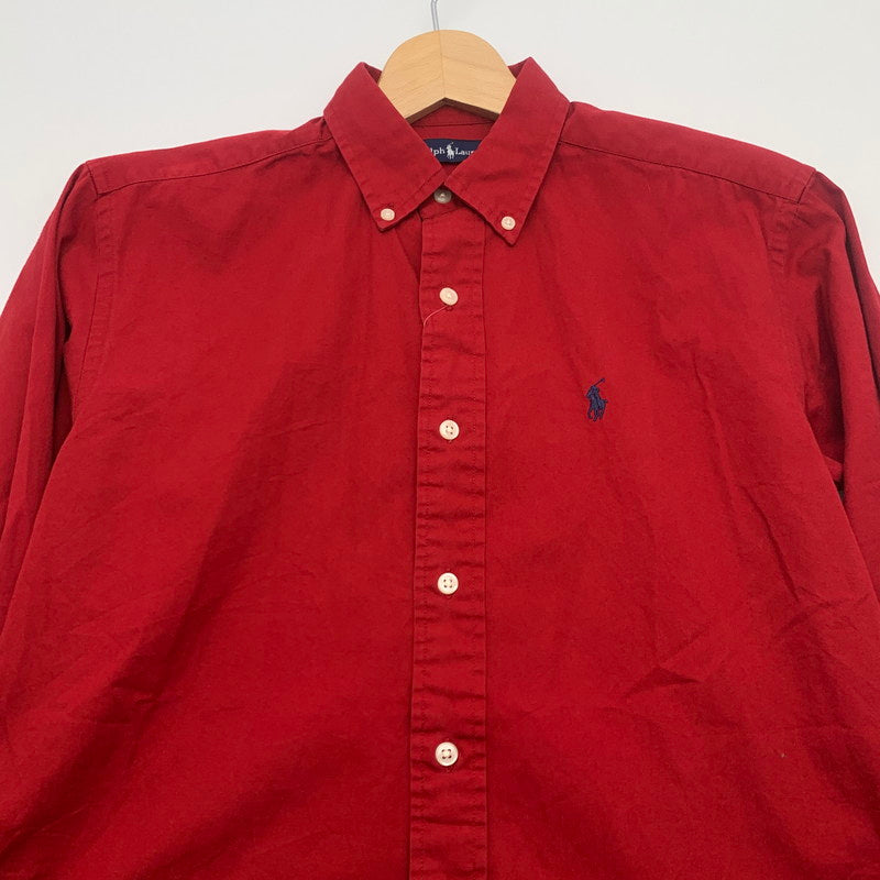 【中古品】【メンズ】 RALPHLAUREN ラルフローレン 長袖シャツ トップス ブランド 古着 147-260725-gm-28-fuzh サイズ：M カラー：レッド 万代Net店