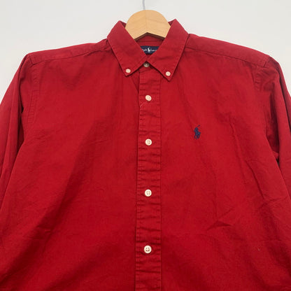 【中古品】【メンズ】 RALPHLAUREN ラルフローレン 長袖シャツ トップス ブランド 古着 147-260725-gm-28-fuzh サイズ：M カラー：レッド 万代Net店
