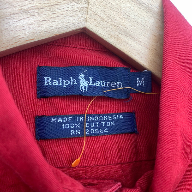 【中古品】【メンズ】 RALPHLAUREN ラルフローレン 長袖シャツ トップス ブランド 古着 147-260725-gm-28-fuzh サイズ：M カラー：レッド 万代Net店