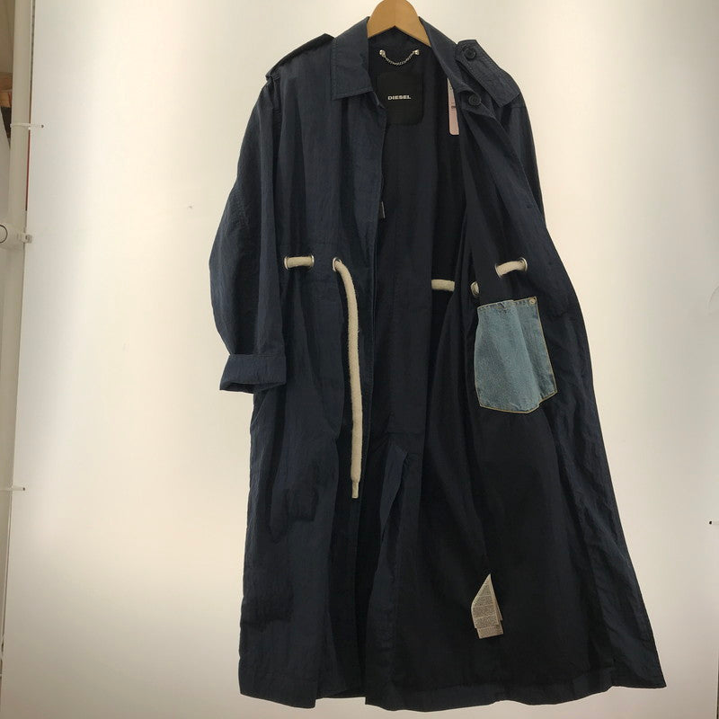 【中古品】【レディース】 DIESEL ディーゼル コットン ロープ ベルト スプリング コート ジャケット アウター 古着 169-260306-mh-04-fuz サイズ：XS カラー：ネイビー 万代Net店