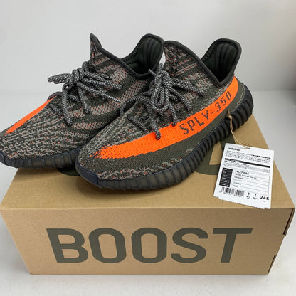 【中古品】【レディース】 ADIDAS HQ7045 YEEZY BOOST 350 V2 CARBON BELUGA スニーカー 靴 166-250615-st-05-fuz サイズ：24.5cm カラー：グレー・オレンジ 万代Net店