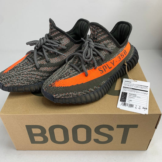 【中古品】【レディース】 ADIDAS HQ7045 YEEZY BOOST 350 V2 CARBON BELUGA スニーカー 靴 166-250615-st-05-fuz サイズ：24.5cm カラー：グレー・オレンジ 万代Net店