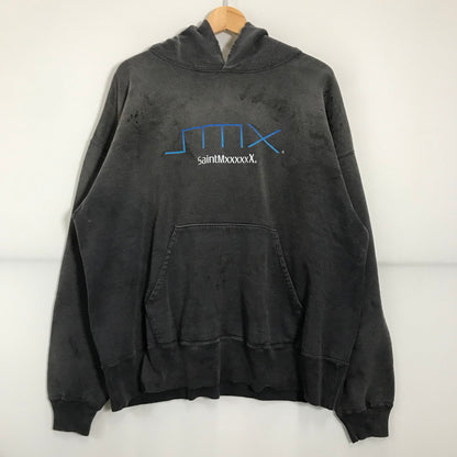 【中古美品】【メンズ】 SAINT MICHAEL セントマイケル SM-HR8-0000-050 25SS HOODIE SMX フーディ トレーナー パーカー スウェット トップス 長袖 古着 142-250616-mh-04-fuz サイズ：XL カラー：ブラック 万代Net店