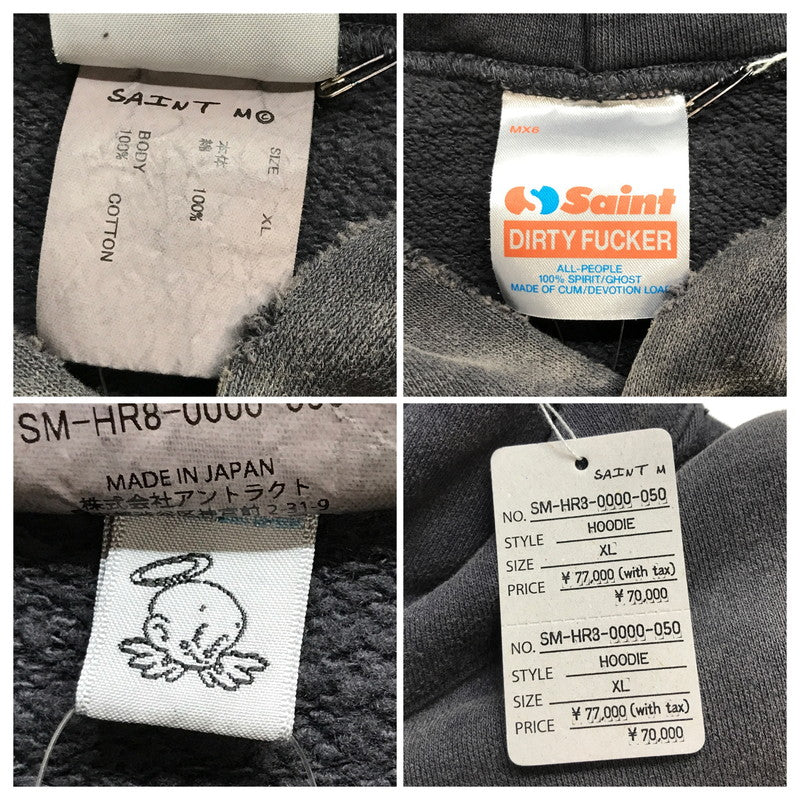 【中古美品】【メンズ】 SAINT MICHAEL セントマイケル SM-HR8-0000-050 25SS HOODIE SMX フーディ トレーナー パーカー スウェット トップス 長袖 古着 142-250616-mh-04-fuz サイズ：XL カラー：ブラック 万代Net店