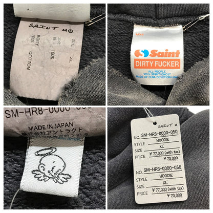 【中古美品】【メンズ】 SAINT MICHAEL セントマイケル SM-HR8-0000-050 25SS HOODIE SMX フーディ トレーナー パーカー スウェット トップス 長袖 古着 142-250616-mh-04-fuz サイズ：XL カラー：ブラック 万代Net店