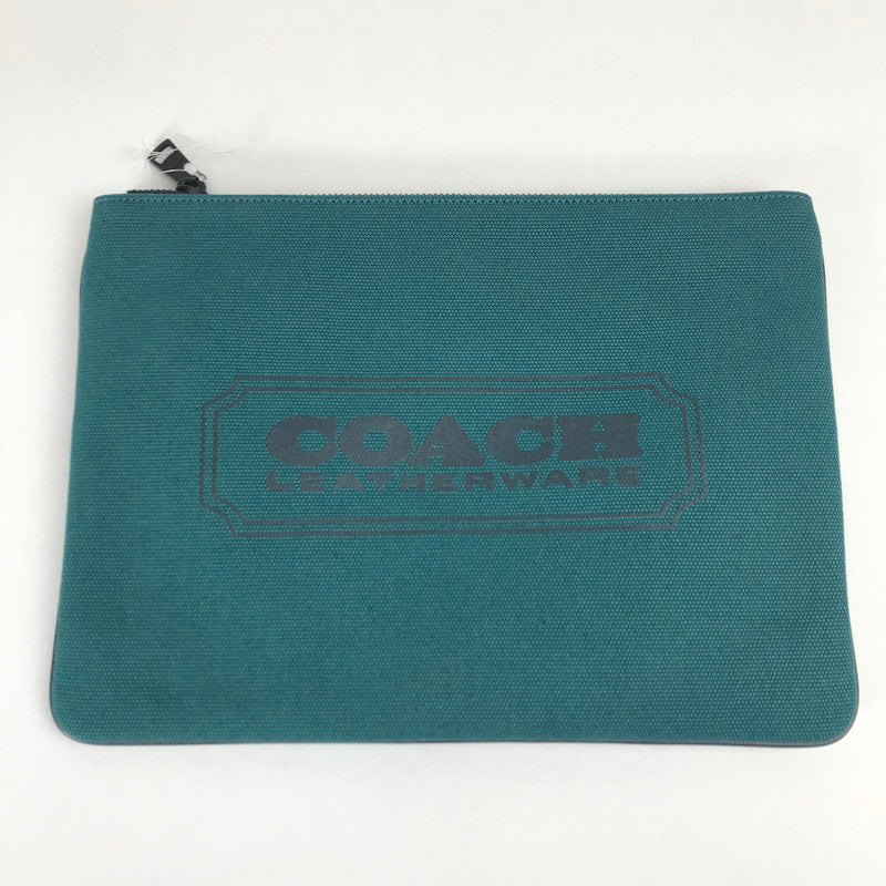 【中古品】 COACH コーチ クラッチバッグ カバン グリーン キャンバス クラッチ バッグ 180-260424-mh-14-fuzh 万代Net店