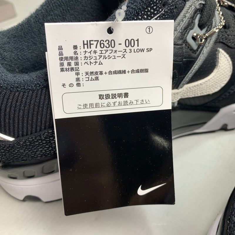 【中古美品】【メンズ】 NIKE HF7630-001 NIGO AIR FORCE 3 LOW BLACK WHITE スニーカー 靴 ナイキ 160-250616-st-09-fuz サイズ：28.0cm カラー：ブラック 万代Net店