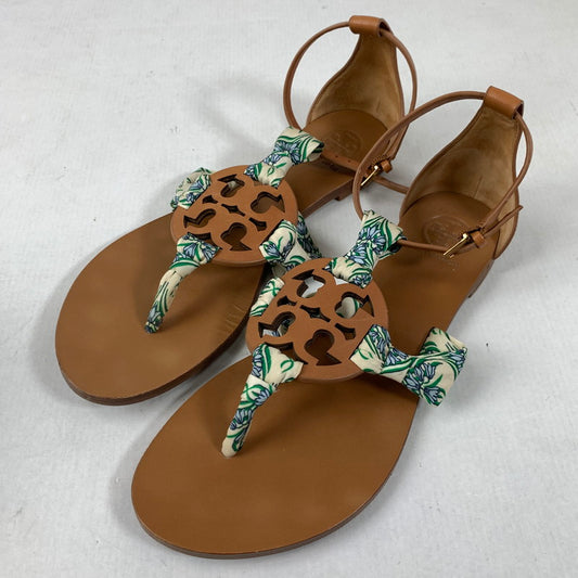 【中古品】【レディース】 TORY BURCH トリーバーチ MILLER SCARF SANDAL 7 サンダル 靴 167-260424-ky-04-fuz サイズ：6M カラー：ブラウン 万代Net店