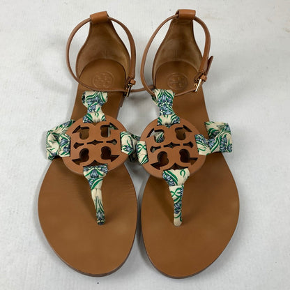 【中古品】【レディース】 TORY BURCH トリーバーチ MILLER SCARF SANDAL 7 サンダル 靴 167-260424-ky-04-fuz サイズ：6M カラー：ブラウン 万代Net店