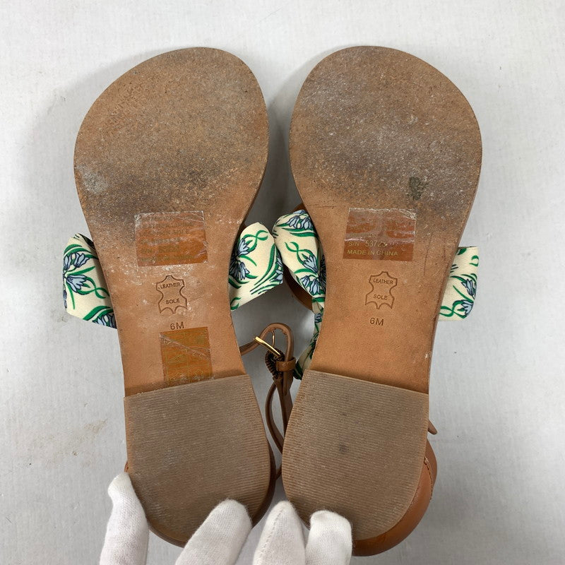 【中古品】【レディース】 TORY BURCH トリーバーチ MILLER SCARF SANDAL 7 サンダル 靴 167-260424-ky-04-fuz サイズ：6M カラー：ブラウン 万代Net店
