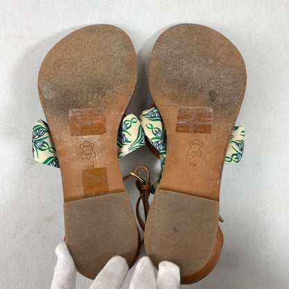 【中古品】【レディース】 TORY BURCH トリーバーチ MILLER SCARF SANDAL 7 サンダル 靴 167-260424-ky-04-fuz サイズ：6M カラー：ブラウン 万代Net店