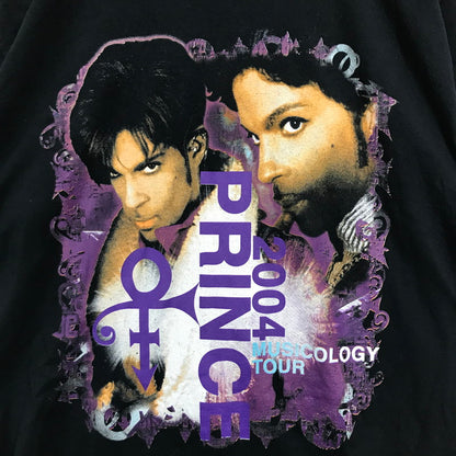 【中古品】【メンズ】  FRUIT OF THE LOOM フルーツ・オブ・ザ・ルーム DELTA "MADE IN USA" PRINCE "MUSICOLOGY TOUR" プリンス ツアー Tシャツ 半袖 古着 145-250702-mh-07-fuz サイズ：XL カラー：ブラック 万代Net店